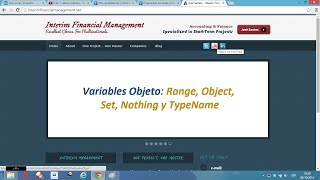 Curso VBA 36.- Variables Objeto