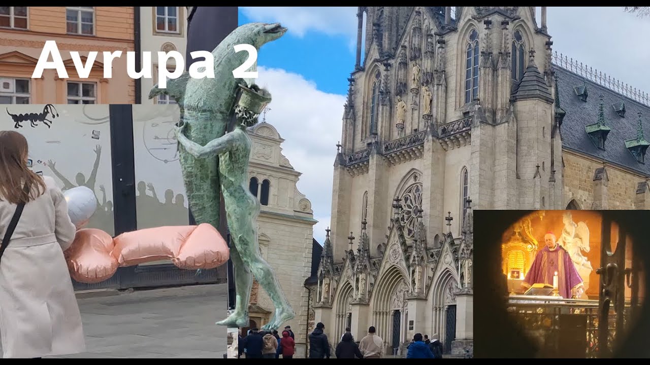 Çek Cumhurtiyet / Olomouc - Yollar Bozuk/ Kilisenin Önüne Kusmuşlar