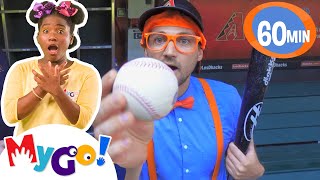 Blippi Visits a Baseball Stadium | MyGo! Sign Language For Kids | Educational Videos For Kids