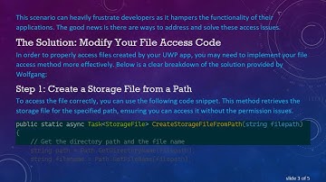 Resolving Access Denied Errors When Accessing Files in Your C#  UWP App