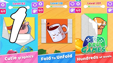 Paper Folding Puzzle Games Gameplay Walkthrough #1 (Android, IOS)