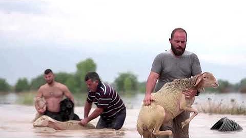 Drone shows destruction from Storm Ianos in Greece