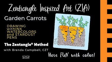 Mid Mod Garden Carrots: A Zentangle® Inspired Art or ZIA project