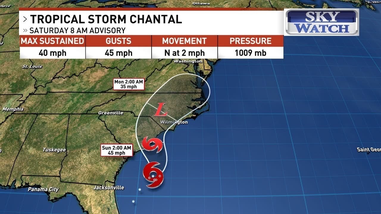 Tropical Storm Chantal 11AM advisory update - YouTube