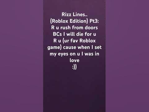 Rizz Lines.. (Roblox Edition) Pt3 #rizz #roblox - YouTube