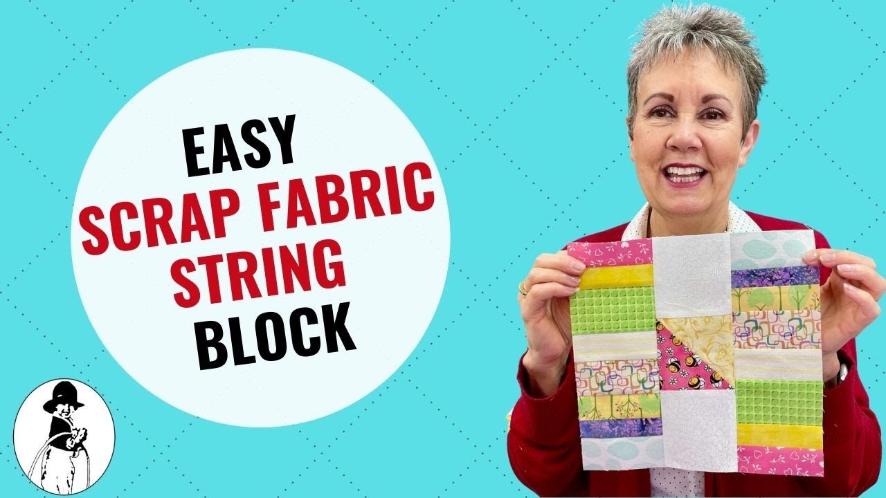 Easy Scrap Fabric String Block - YouTube