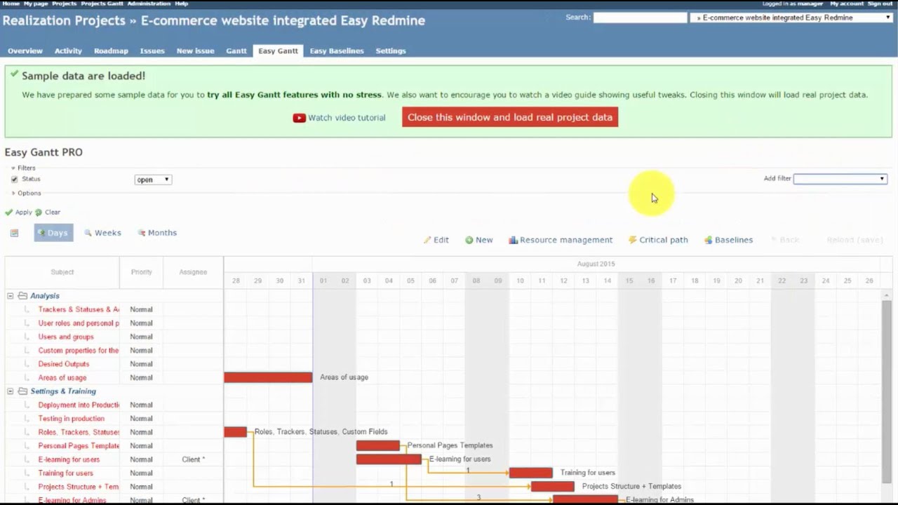 Redmine Gantt Chart Plugin