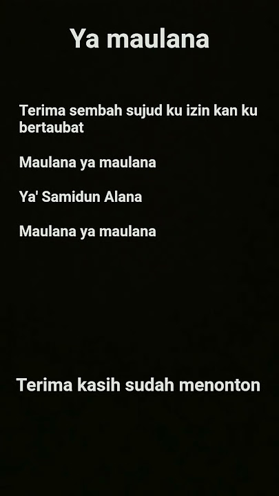 lirik sholawat ya maulana