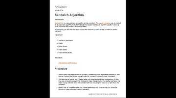PLTW A&R - Sandwich Algorithm