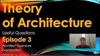 ALE REVIEW: Theory of Architecture QUESTIONS - Episode 3 - Architect Licensure Exam