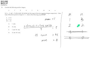 DSE maths core 2017 paper2 #30 stat mean mode median