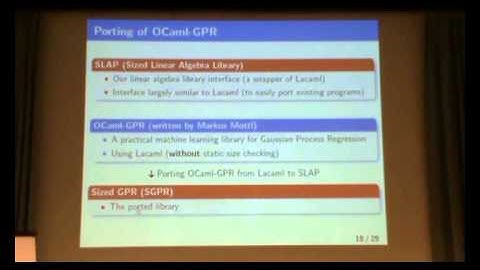 ML Family 2014: A Simple and Practical Linear Algebra Library Interface with Static Size Checking