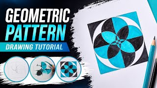 Easy Geometric Pattern Drawing Tutorial | Beautiful Paper Design Step by Step