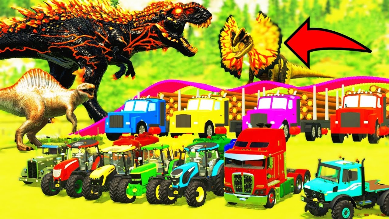 Перевозим Джона Дере, окрашенного в цвета трактора, на гигантский грузовик Phoenix! FS22