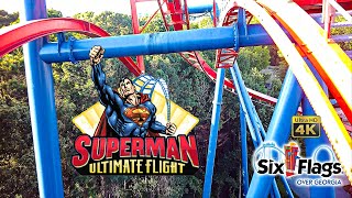 2023 Superman Ultimate Flight Flying Roller Coaster On Ride 4K POV Six Flags Over Georgia