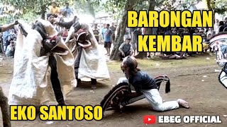 aksi barongan kembar Eko Santoso dari Karanggadung Petanahan