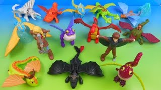 2014 HOW TO TRAIN YOUR DRAGON 2 SET OF 14 McDONALD'S HAPPY MEAL MOVIE COLLECTIBLES VIDEO REVIEW