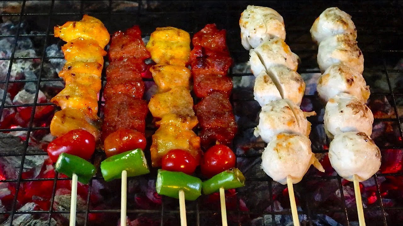 Fish Ball, Chicken, Beef BBQ - Thai Street Food