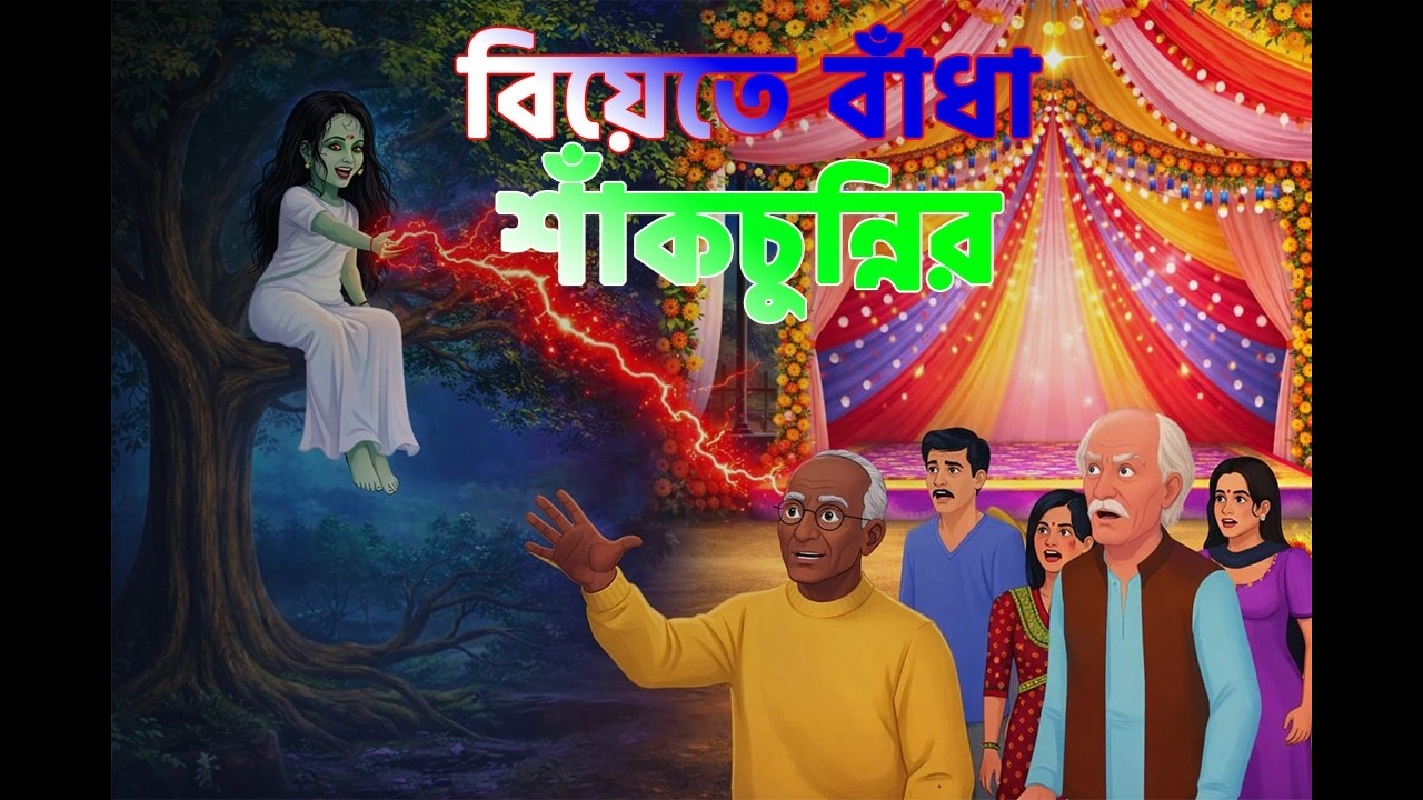 বিয়েতে বাঁধা শাঁকচুন্নির। Shachunni Cartoon। Bengali Story।Bangla Ghost Story।Cartoon। Horror Video