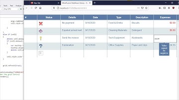 Data Validation in the JavaScript Grid