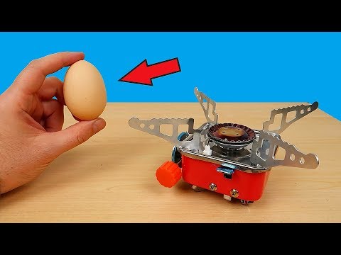 Проверка Мини Газовой плитки из Китая! Как я в лесу яйцо варил! alex boyko