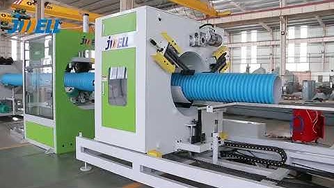#JWELL HDPE/PP horizontal type water cooling HIGH speed double wall corrugated pipe machine.