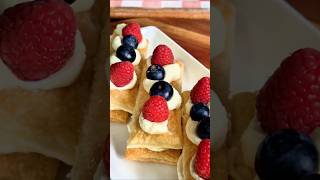 Fruity Puff Pastry Recipe 🫐🍊🍓 #fyp #viral #dessert #puffpastry #trending #shorts
