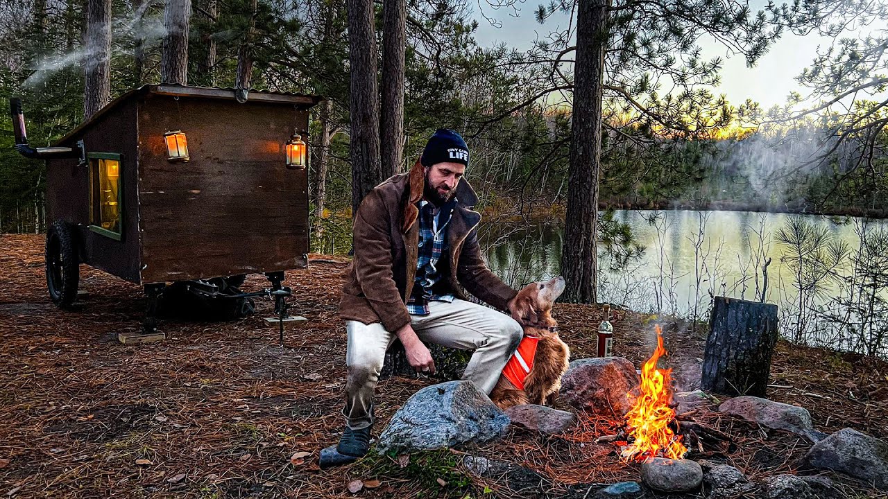 BRAVING BITTER COLD in a Bike Camper | Northern Wilderness