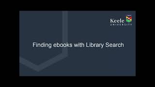 Finding ebooks with Library Search