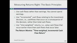 Session 12: Investment Returns - Earnings to Incremental Cash flows
