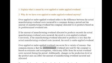 What is over-applied or under-applied overhead