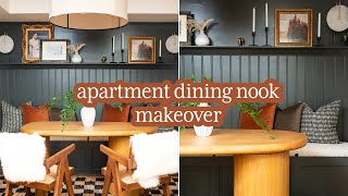 Dark \& Moody Dining Nook Makeover | Renter-Friendly!