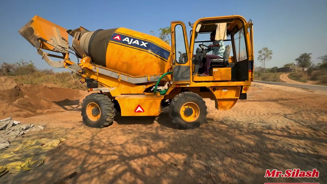 MakinG Concrete For RCC WaLL 😊😊 // AjaX ArgO 4500 😉😉//  #ajax #construction #excavator #hardwork 