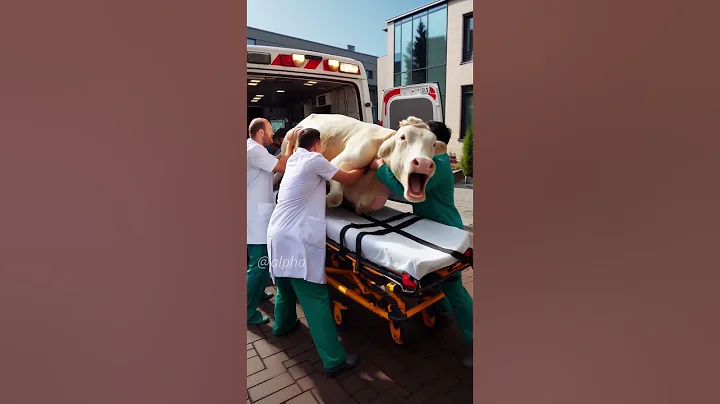 Pregnant cow rescued by doctors from city road #humanity #rescueanimals #cow #veternary #animals