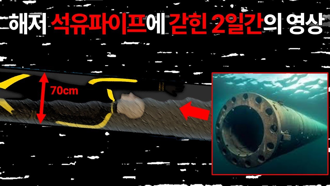 폭70cm 길이400m 송유관에 빨려들어간 5명의 다이버들 - YouTube