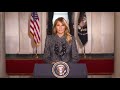 First Lady Melania Trump delivers "goodbye" remarks on her final days in the White House