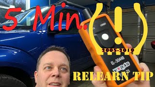 Five Minute TPMS Relearn Using Reset Tool For Nissan Frontier And Xterra