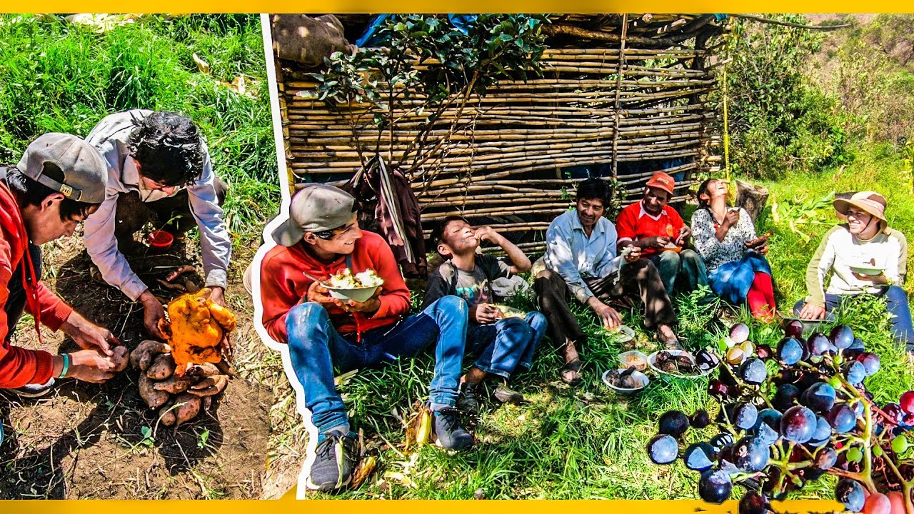 Preparamos POLLO A LA BRASA con CAMOTE, YUCA, CHOCLO y CAÑA DE AZUCAR en el CAMPO