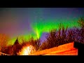 Northern Lights in Iceland - Garden View in Reykjavik  - Video Recording -  AURORA Borealis