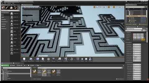 Unreal Engine 4 - Maze Procedural Dungeon using Level Streaming