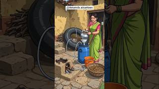गोबर गैस से बना खाना #GobarGas #Biogas #DesiJugaad #VillageLife #EcoFriendly #Cooking #YouTubeShorts