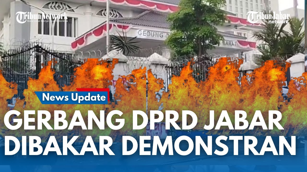 BREAKING NEWS !!! Memanas Pagar DPRD Jabar Dibakar  Demonstran Saat Aksi Solidaritas Sopir Ojol