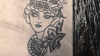 Month 2 Tattooing-"Traditional Lady face" Lining