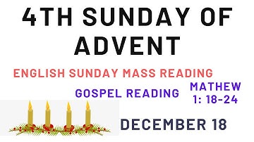 18 December 2022: English Sunday Mass Readings | 4th Sunday of Advent, Gospel reading