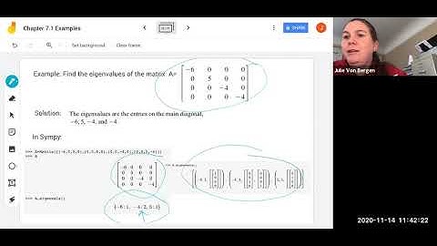 Math 250 Eigenvalues of Triangular Matrices and the Cayley Hamilton Theorem