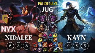 GEN Nyx Nidalee vs Kayn Jungle - KR Patch 10.21