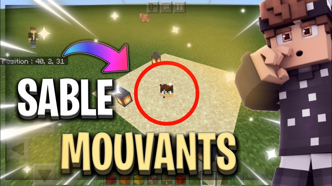COMMENT FAIRE DES SABLE MOUVANTS SUR MINECRAFT - YouTube