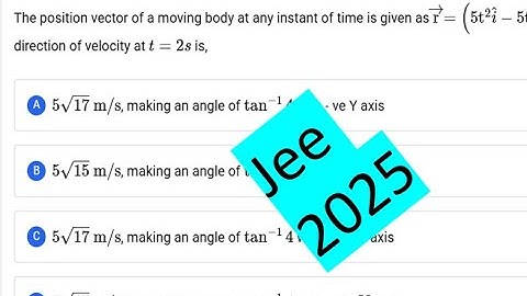 JEE 2025 #the  position vector of a moving body at any instant of time is given as #motion