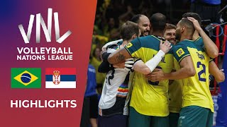 BRAZIL vs SERBIA| Highlights | Week 1 | Men's VNL 2024