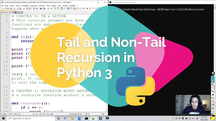 Tail and Non-Tail Recursion in Python 3